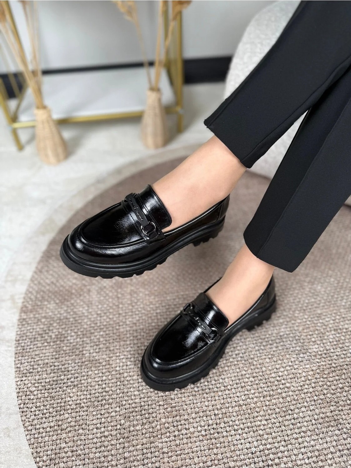 Eysha Aria Kadın Siyah Makosen Casual Loafer görsel 3