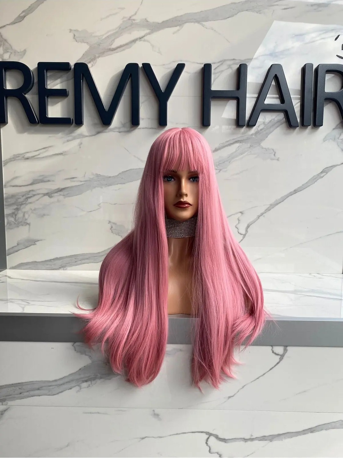 Marsilyan Pembe Peruk Fiber Sentetik Isıya Dayanıklı görsel 2