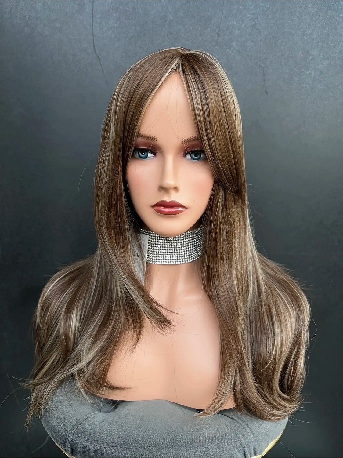 Marsilyan Exclusive Luxury Perçemli Kahve Platin Balyajlı Peruk