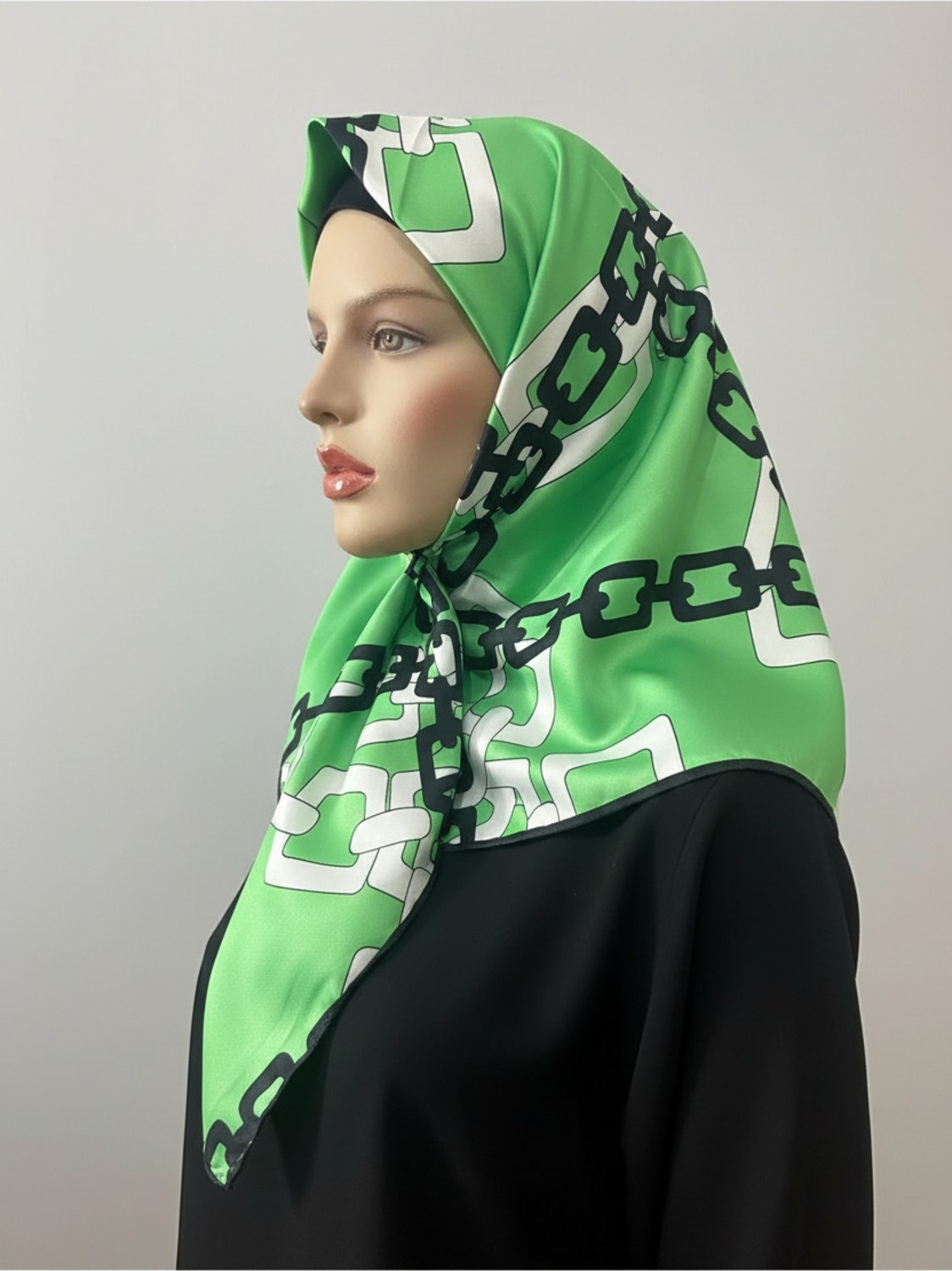 Lady Coco Parlak Royan Eşarp (Yeşil) görsel 5