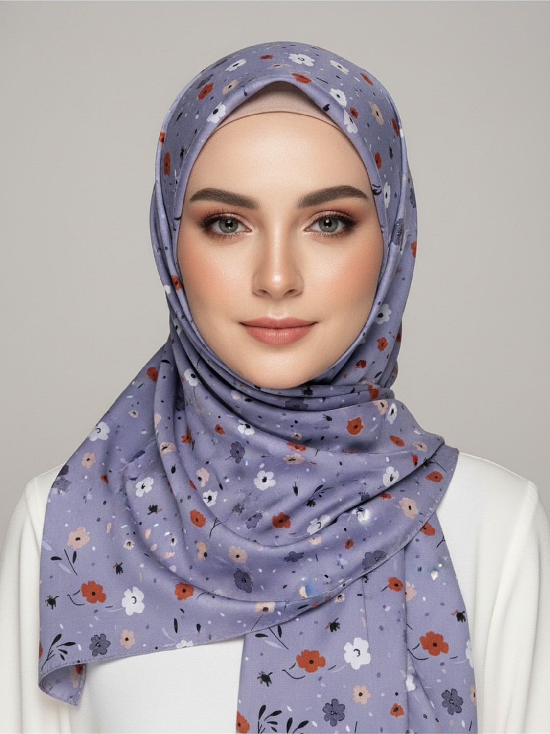 Bonjela Çiçek Desenli Pamuklu Şal 185X70 görsel 6