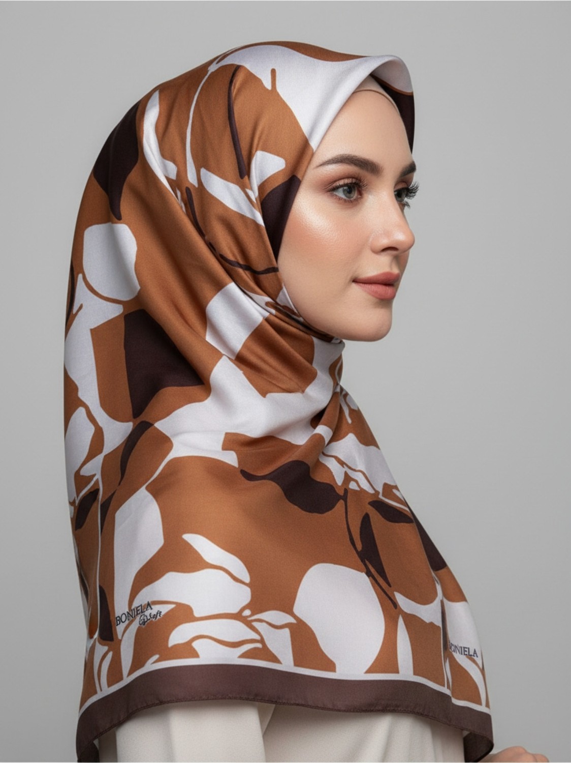 Bonjela Gül Desenli Pamuklu Şal 185X70 görsel 7