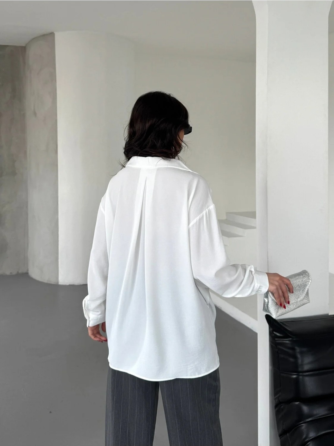 Paw Garage Kadın Perla Tek Cepli Oversize Gömlek, Yazlık Geniş Kalıp Gömlek, Ayrobin Gömlek görsel 4