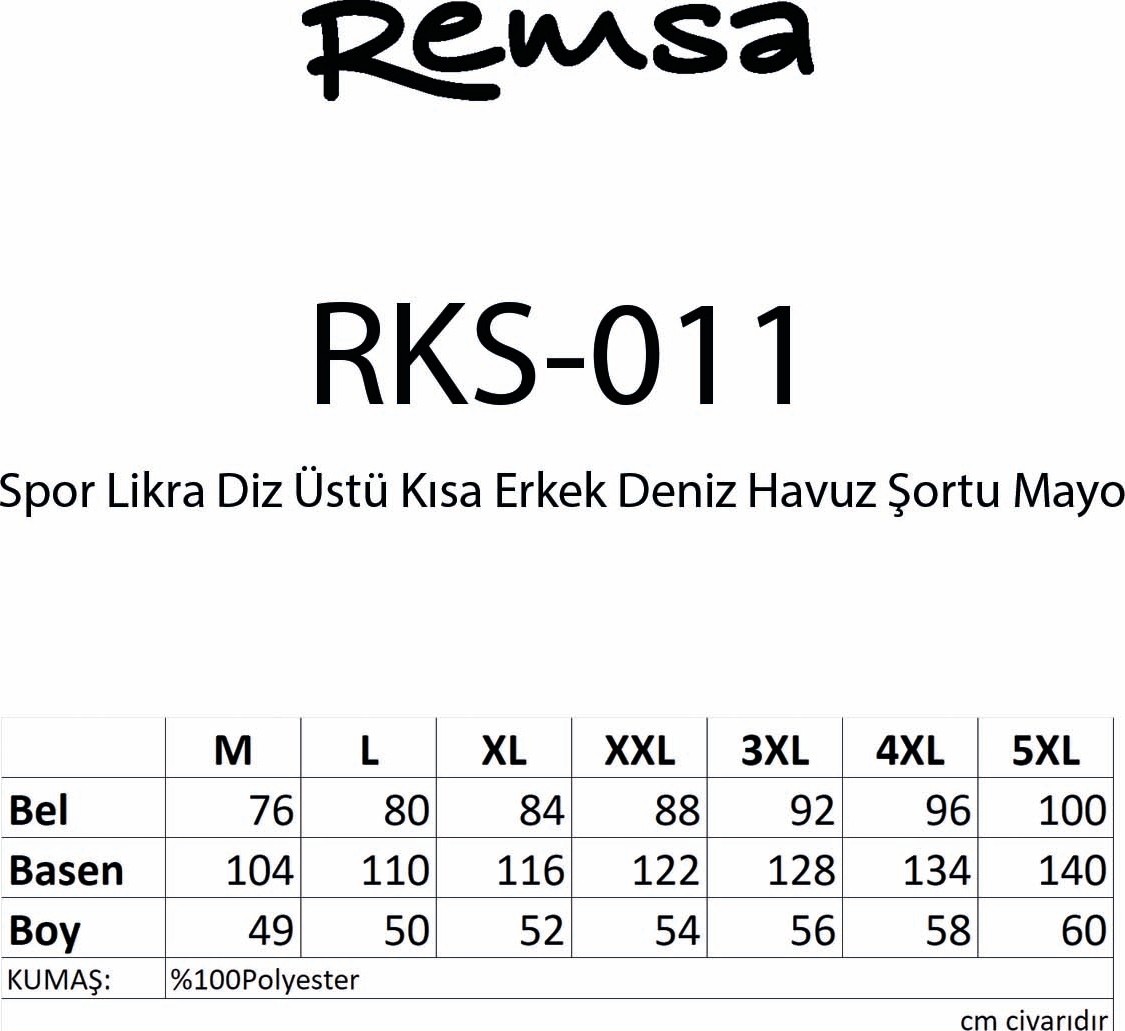 Remsa Mayo Spor Likra Kısa Erkek Deniz Havuz Şortu Mayo RKS-011 Lacivert görsel 8