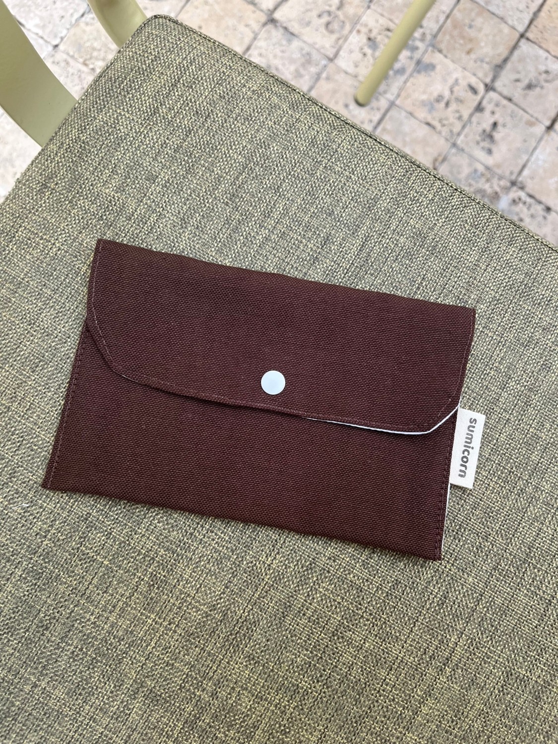 Sumicorn Design Soft Keten Yıkanabilir Çıtçıt Detaylı Ped Çantası, Mini Cüzdan,kartlık,çanta Içi Düzenleyici görsel 3