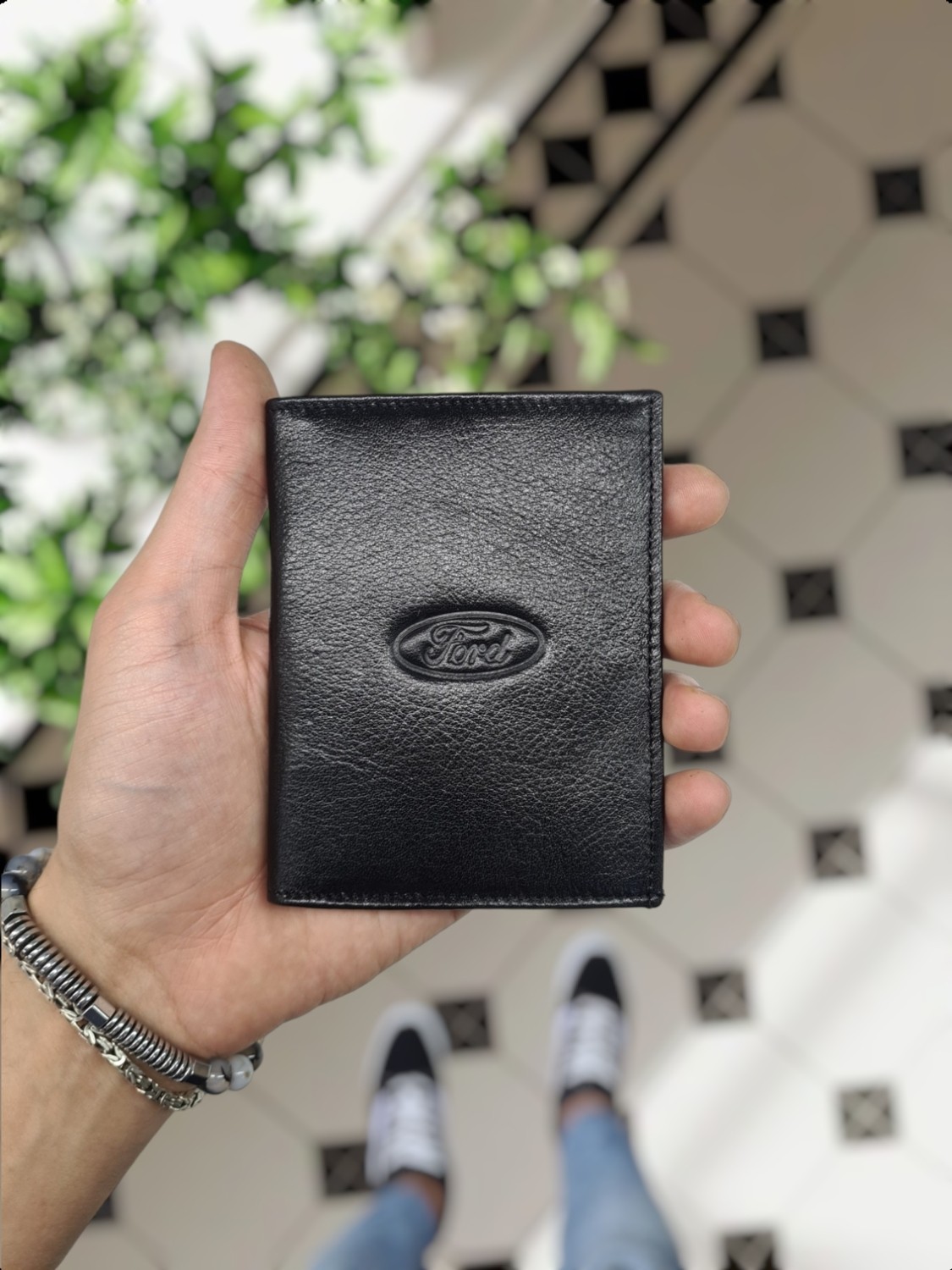 Visso Leather 1904 Ford Logolu Deri Araç Ruhsat Kılıfı - Ruhsat Kabı Isme Özel Çanta Cüzdan