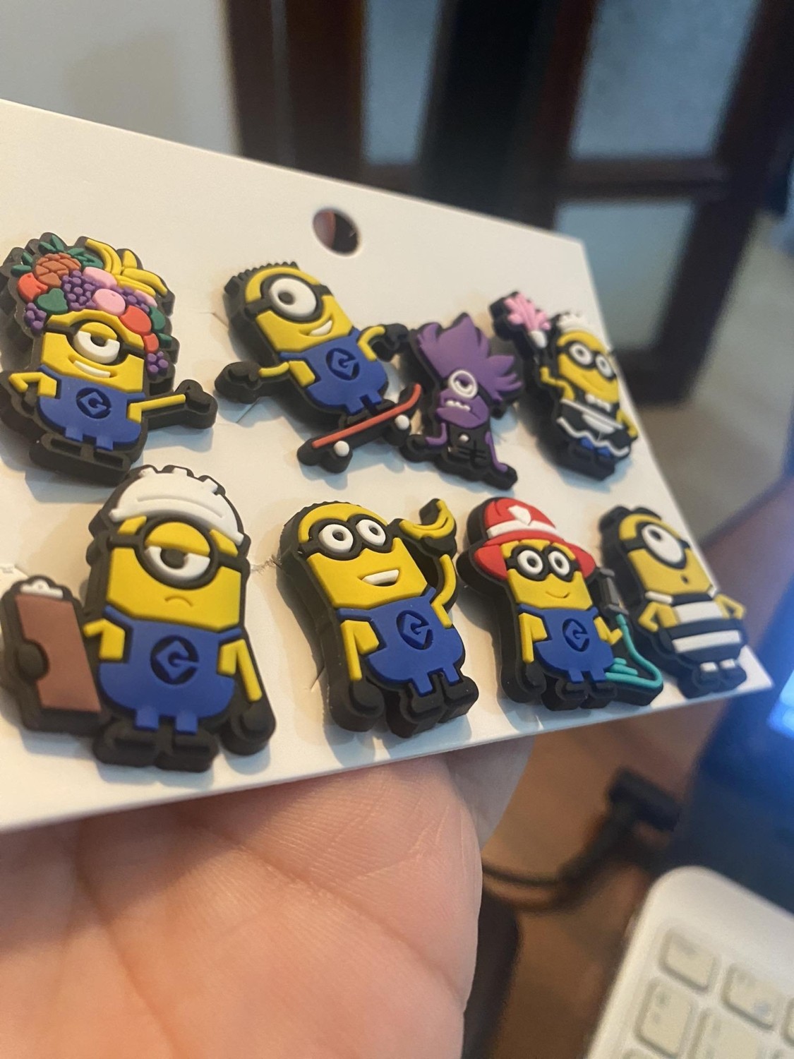 Herşey Nota Minyonlar Minions Terlik Süsü Tüm Terlikler Uyumlu 8 Adet görsel 2