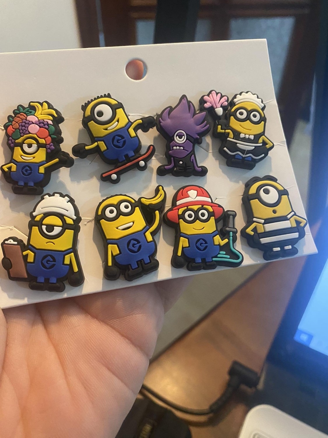 Herşey Nota Minyonlar Minions Terlik Süsü Tüm Terlikler Uyumlu 8 Adet görsel 4