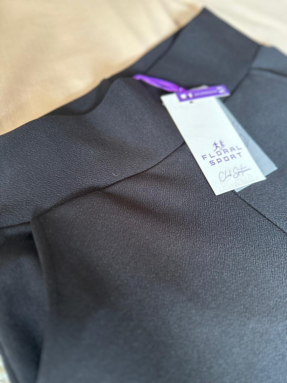 FLORAL SPORT Siyah Korsaj Kemerli Pantolon - Likralı Krep Kumaş Günlük Rahat Kalıp görsel 4
