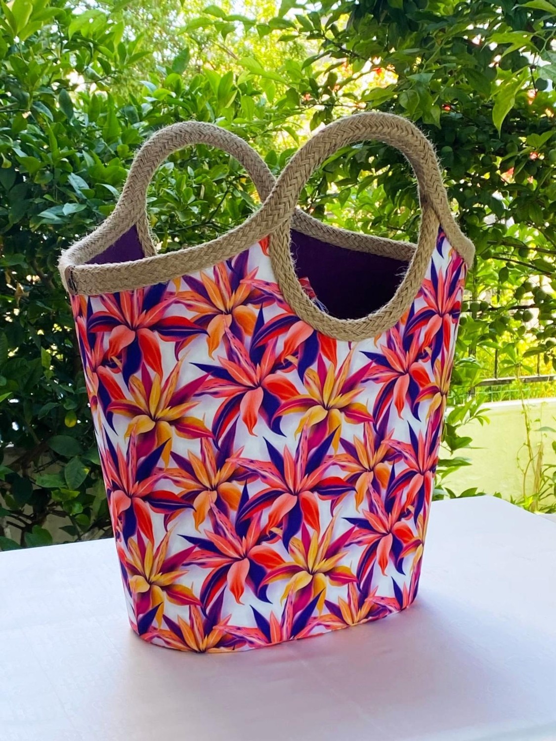 Çanta Tasarımcısı Plaj Bags Plaj Çantası Rengarenk Çiçekler görsel 4