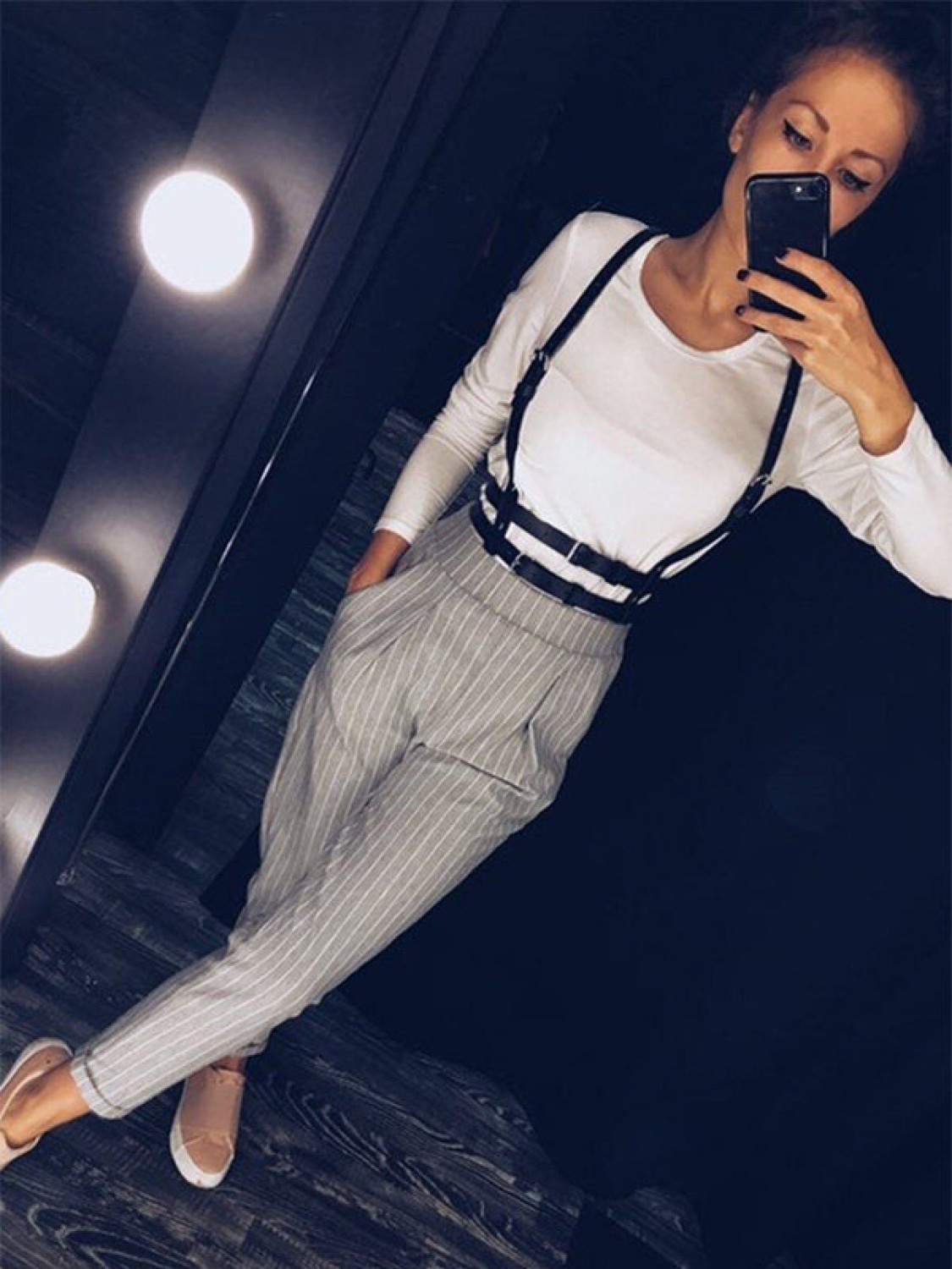 Mood Live Özel Bel Bağlamalı Askılı Harness Deri Fantezi Elbise Üstü Deri Aksesuar görsel 3