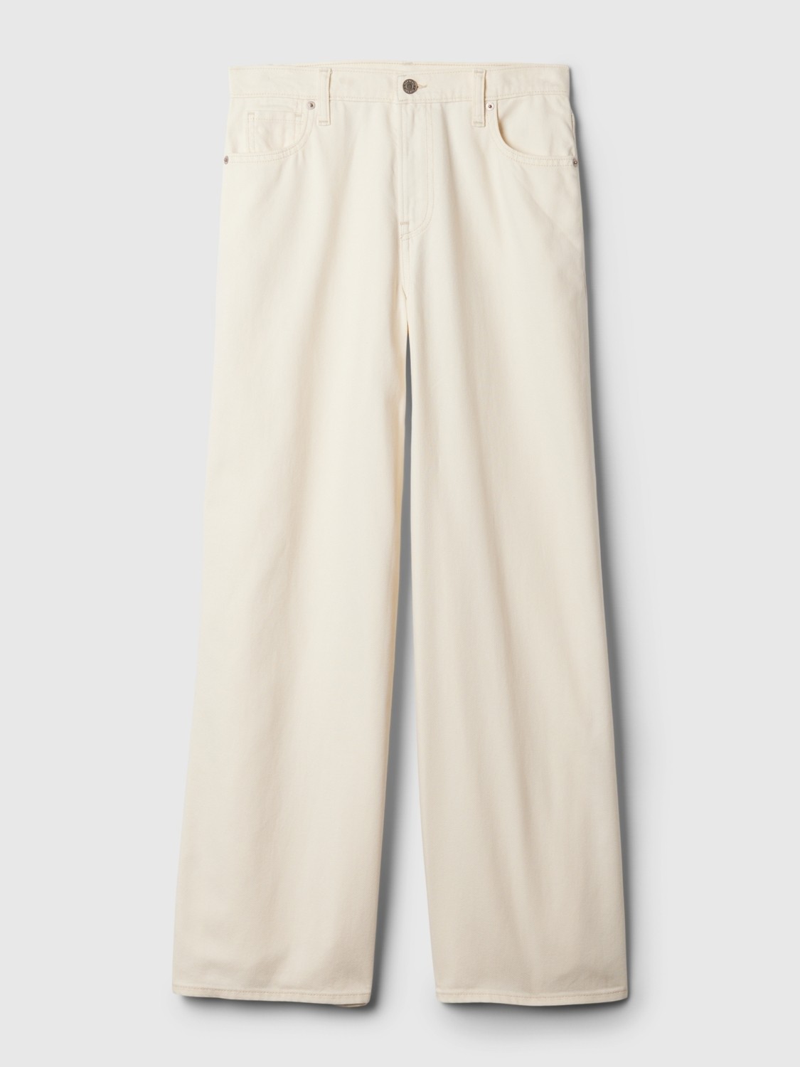Gap Kadın Kırık Beyaz Mid Rise UltraSoft Baggy Jean Pantolon görsel 2