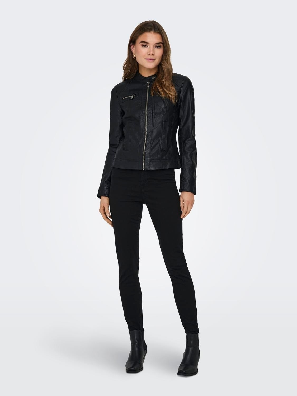 Only Onlbandıt Kadın Deri Mont ve Ceket Faux Leather Biker Otw Noos 15081400 Black görsel 2