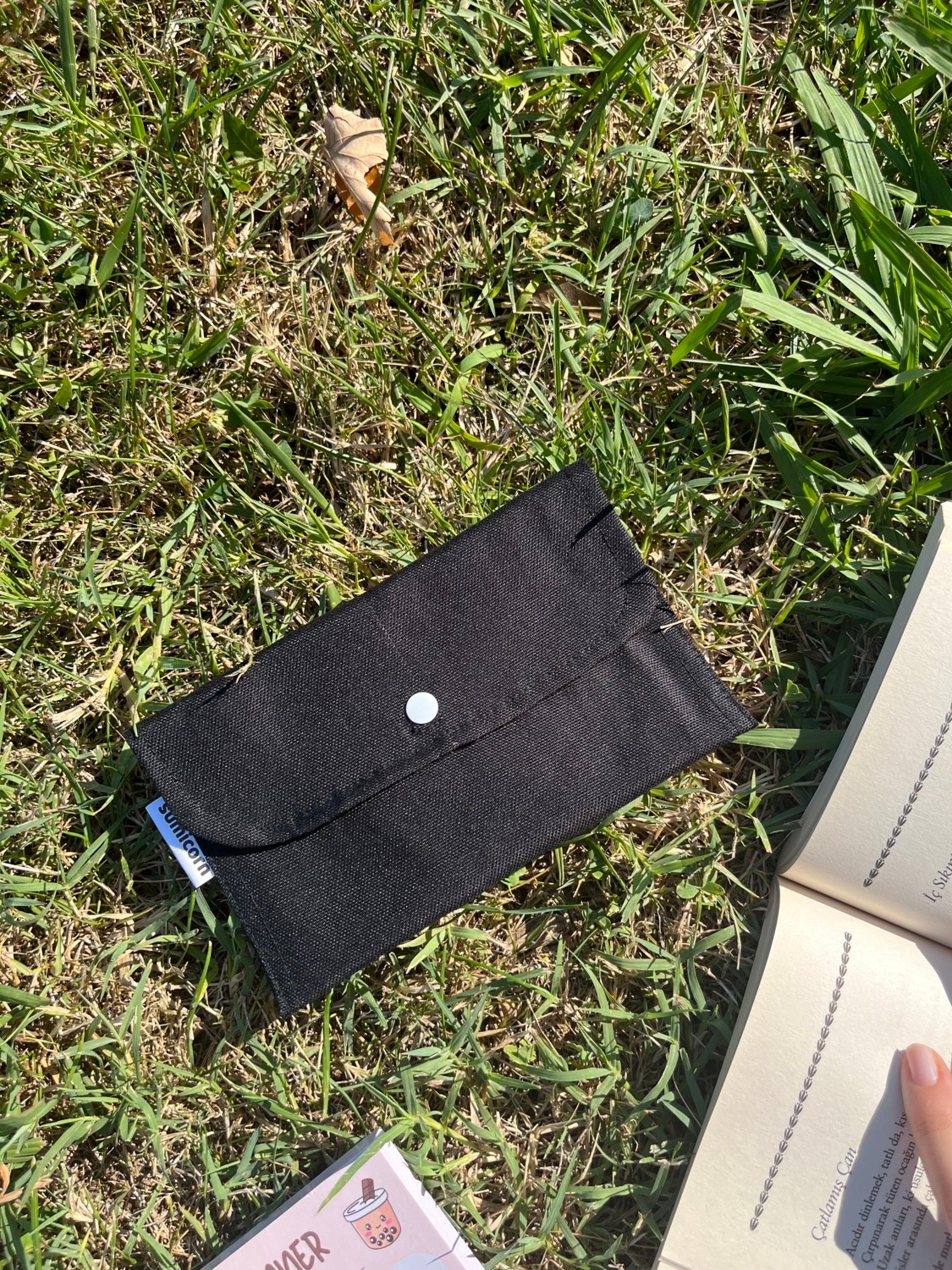 Sumicorn Design Keten Yıkanabilir Çıtçıt Detaylı Ped Çantası, Mini Cüzdan,kartlık,çanta Içi Düzenleyici
