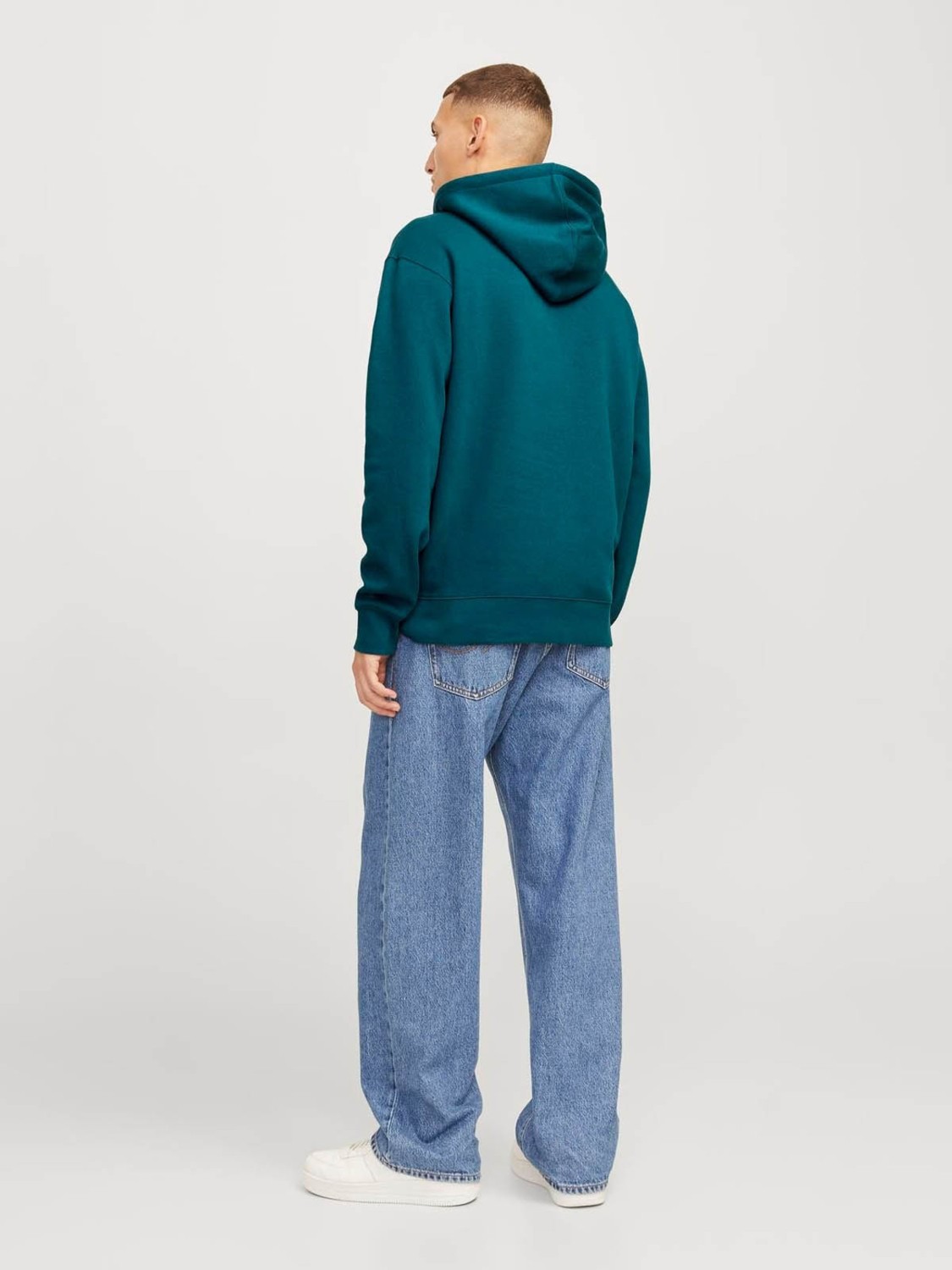 Jack & Jones JJESTAR JJ SWEAT HOOD NOO Petrol Erkek Sweatshirt görsel 3