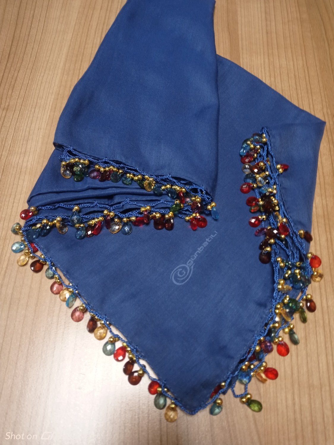 Hoaryage El Emeği Kristal Damla Boncuklu Yazma ,tülbent Yemeni, Fular ,4 Kenar Oyalı
