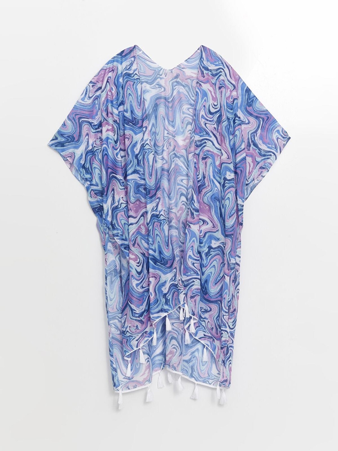 LC Waikiki Lcw Dream Mor Baskılı Şal Yaka Desenli Kadın Kimono görsel 5