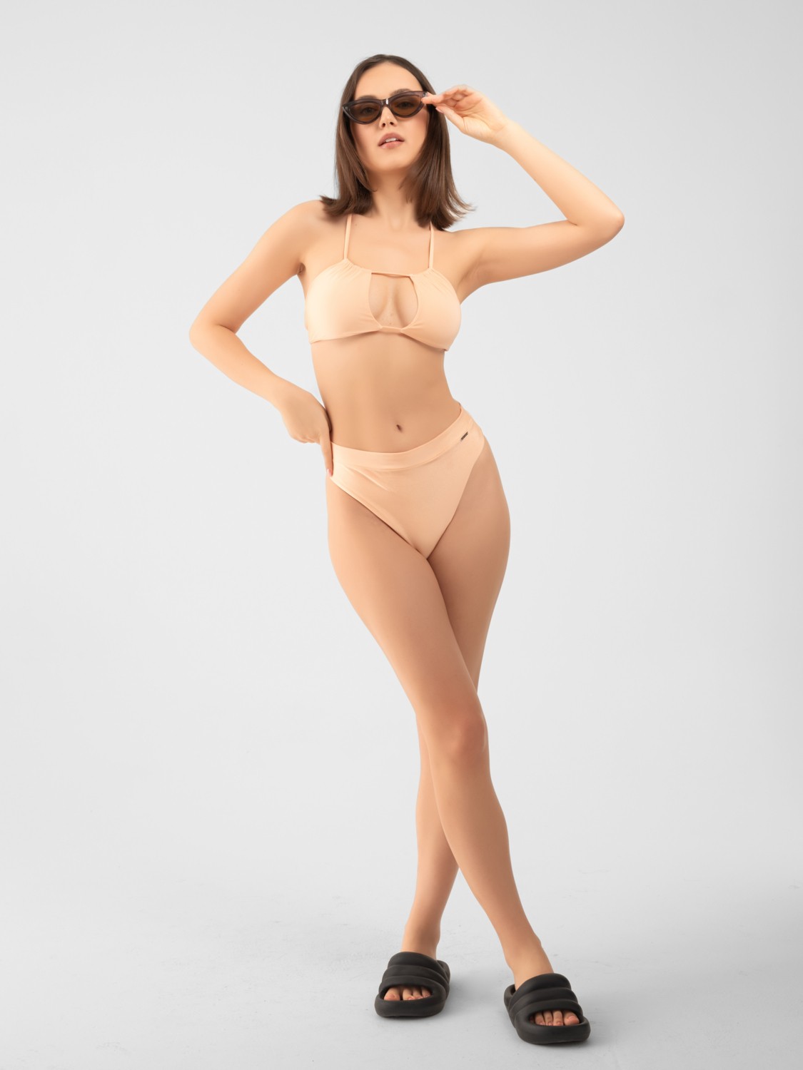 PINKYSWIM Bantlı Yüksek Bel Bikini Altı görsel 5