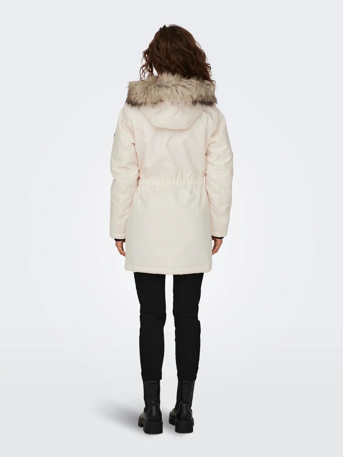 Only Kadın Kapüşonlu Ekru Parka Mont - 15304625 görsel 4