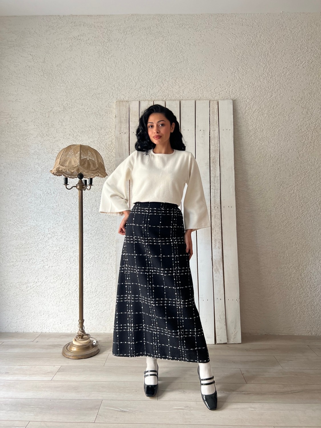 Küçüğüm Butik Uzun Indigo Mavisi Tüvit Etek görsel 2
