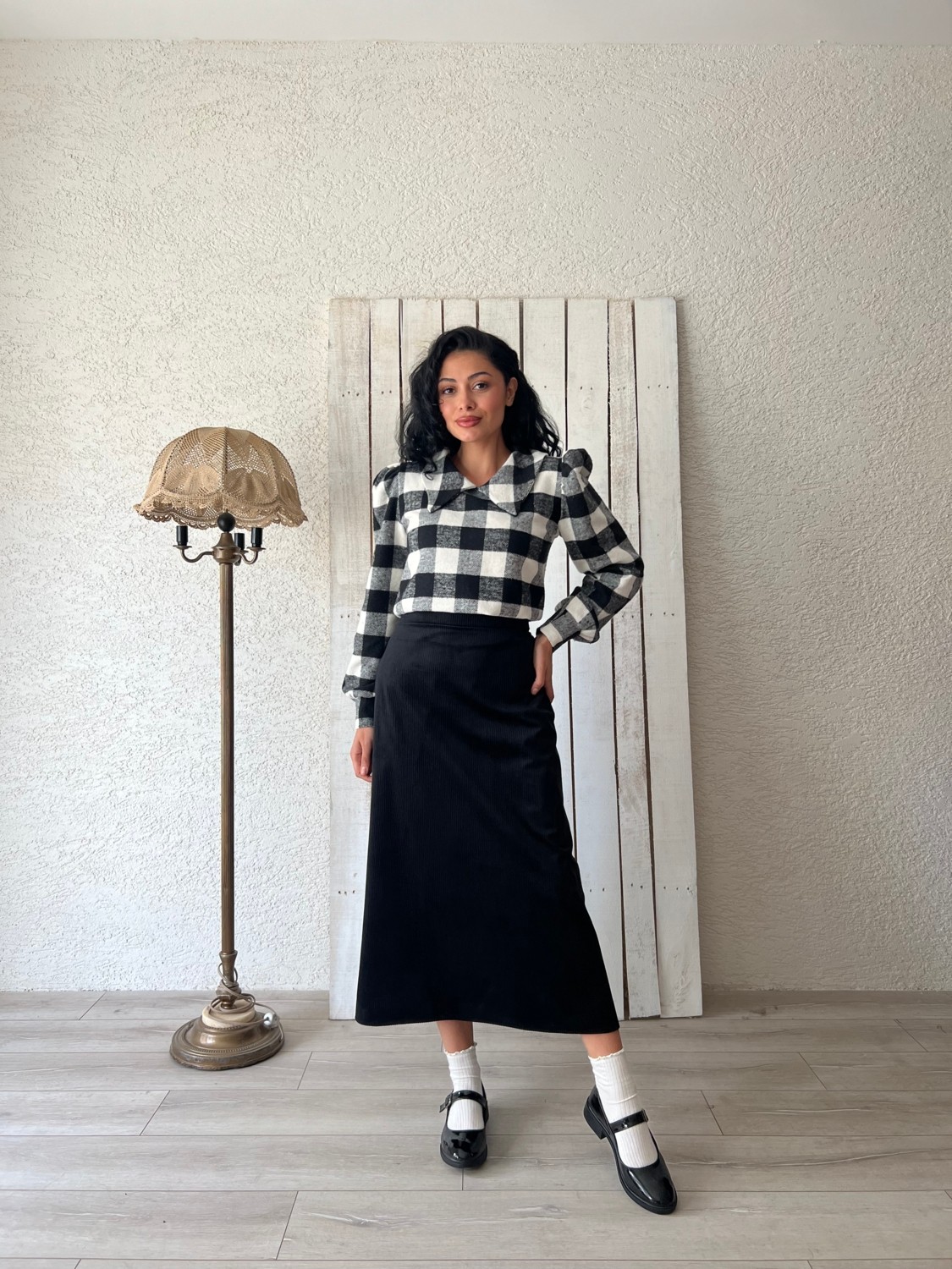 Küçüğüm Butik Siyah Kadife Etek görsel 3