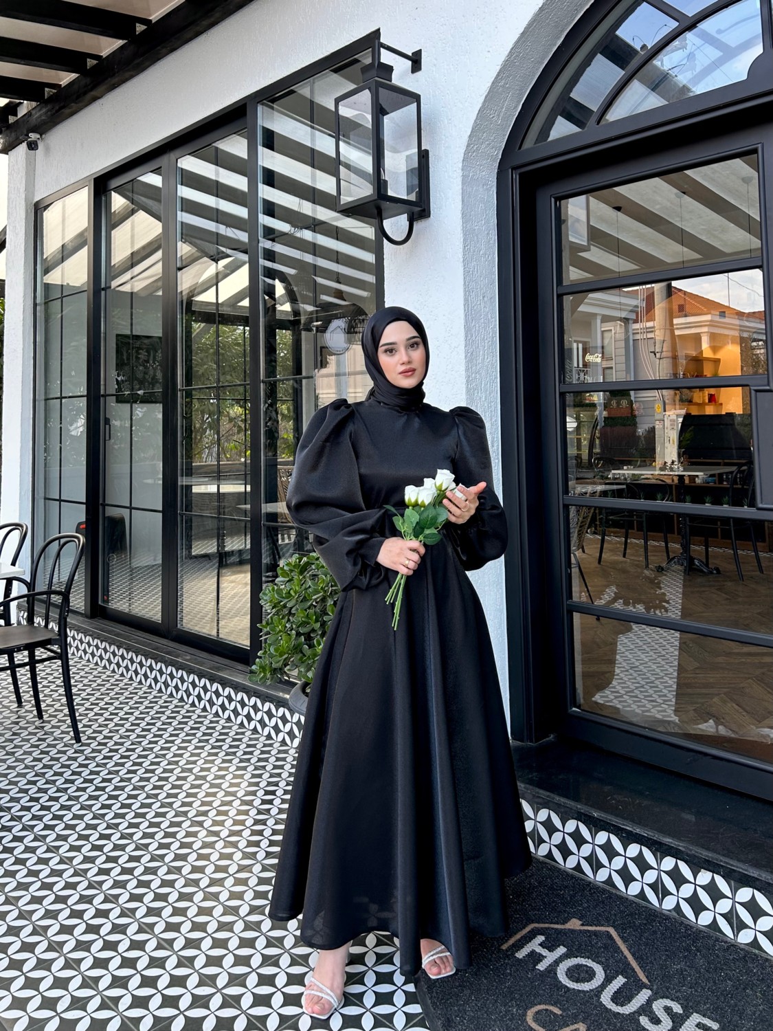 By Atelier Siyah Simli Hazel Tesettür Abiye