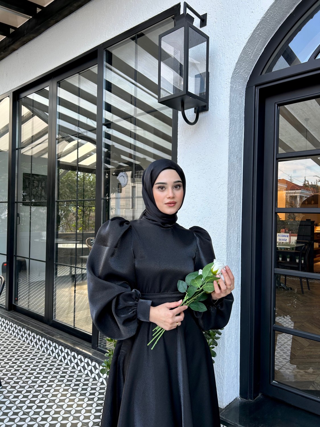 By Atelier Siyah Simli Hazel Tesettür Abiye görsel 4