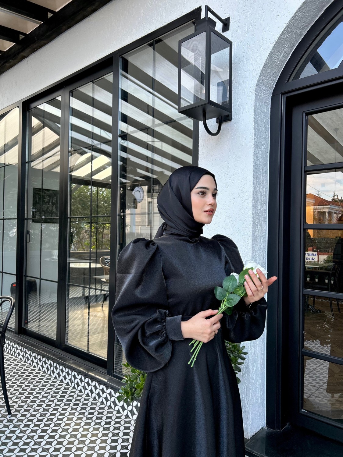 By Atelier Siyah Simli Hazel Tesettür Abiye görsel 5