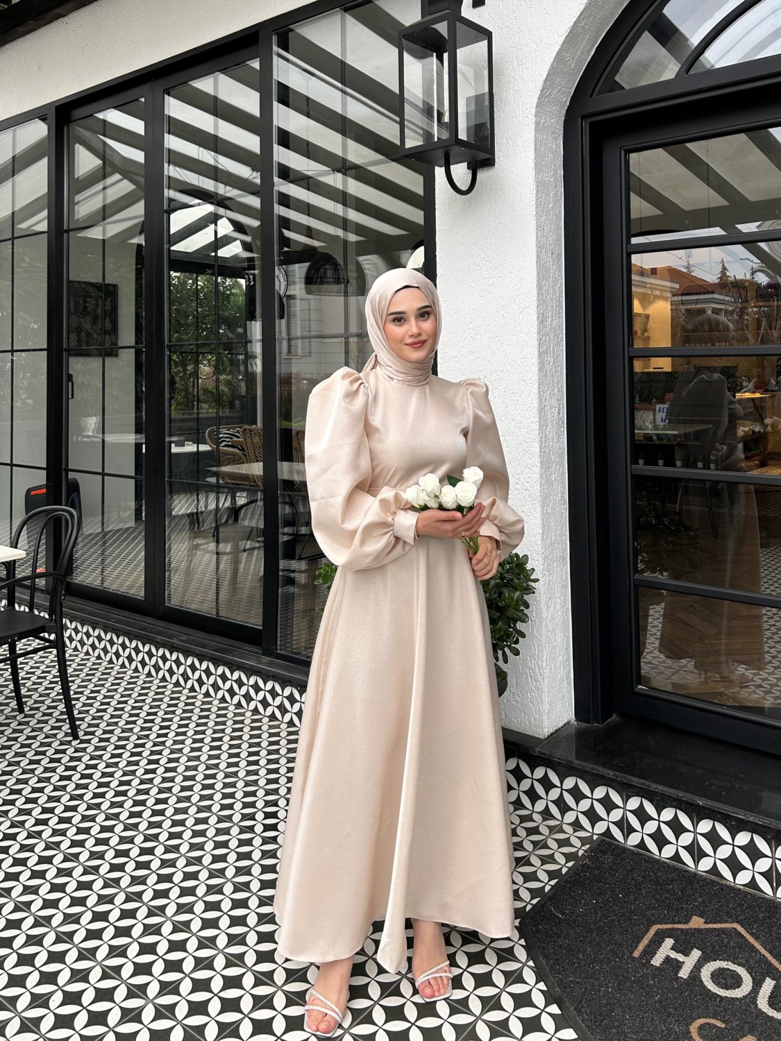 By Atelier Siyah Simli Hazel Tesettür Abiye görsel 8