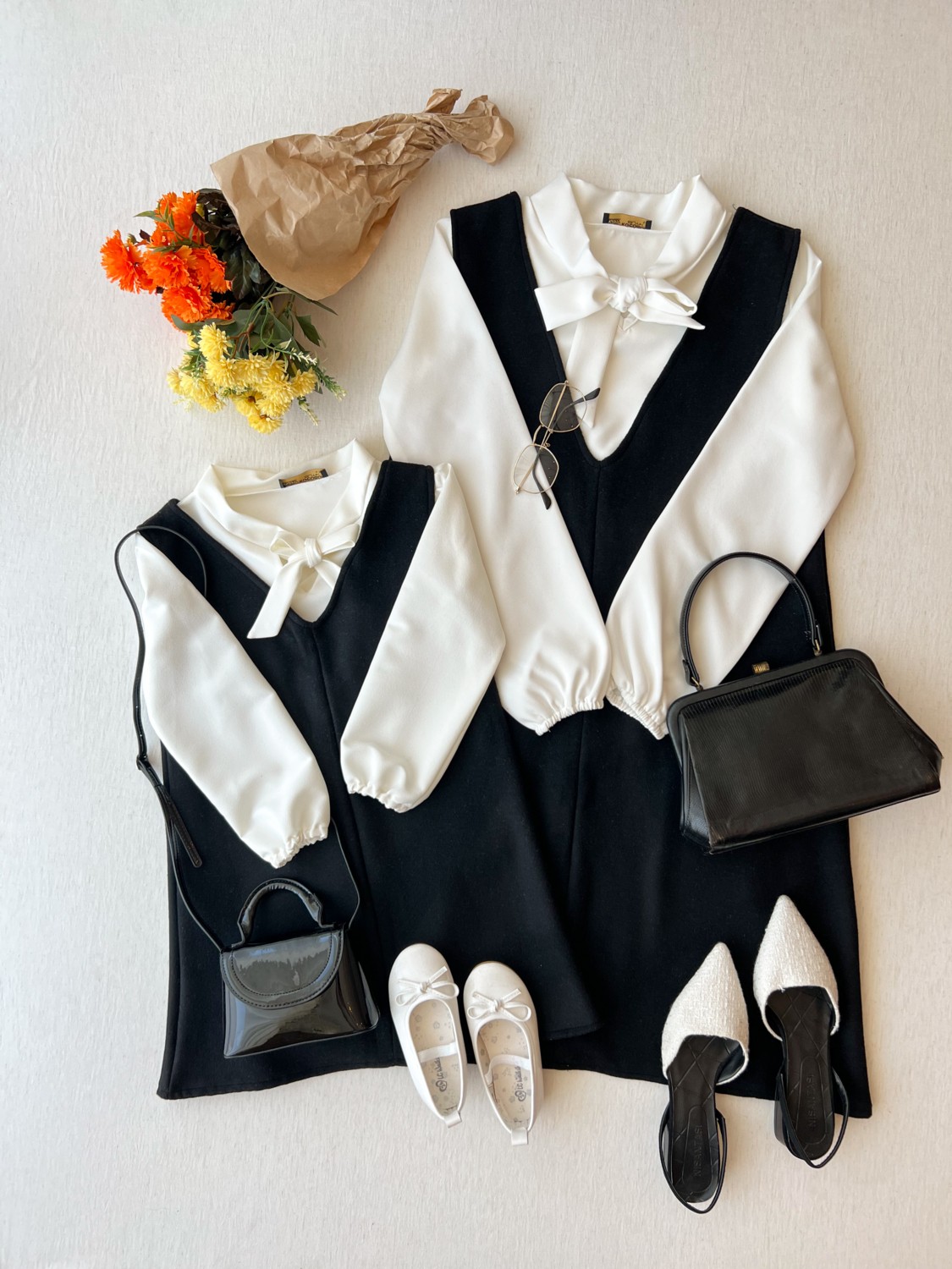 Küçüğüm Butik Bordo Rengi Kısa Kaşe Jile Elbise Anne Kız Kombini (2'li Fiyattır.) görsel 5