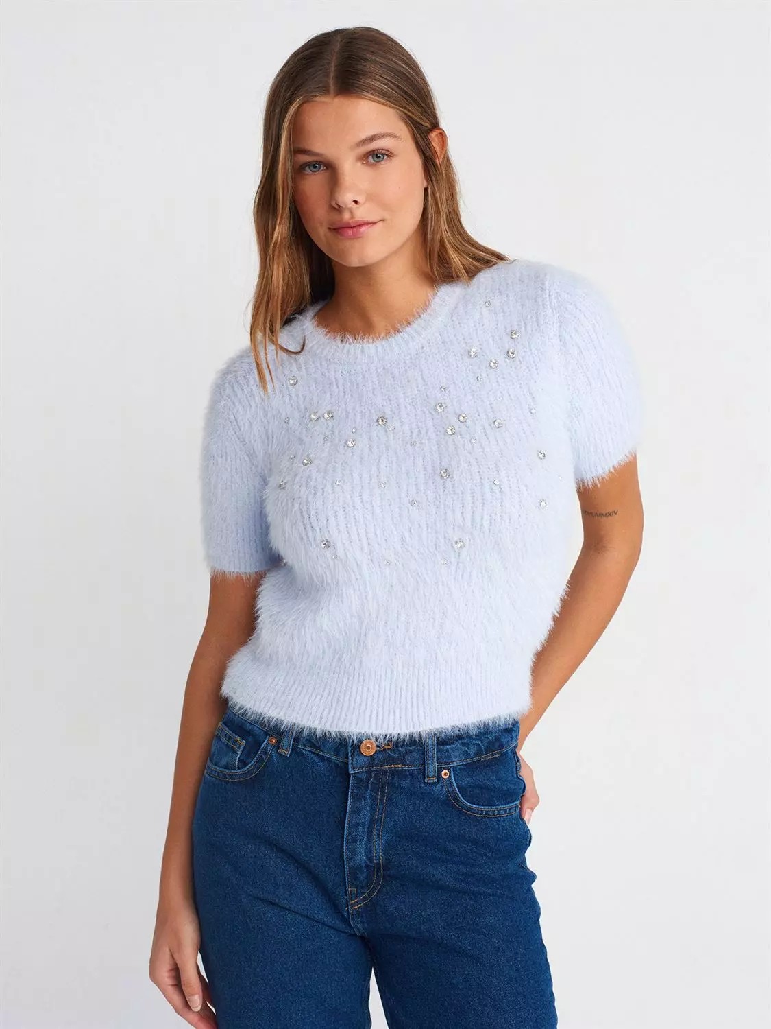 Wear On Collection Büyük Beden Yumuş Kumaş Bağcıklı Bluz görsel 4