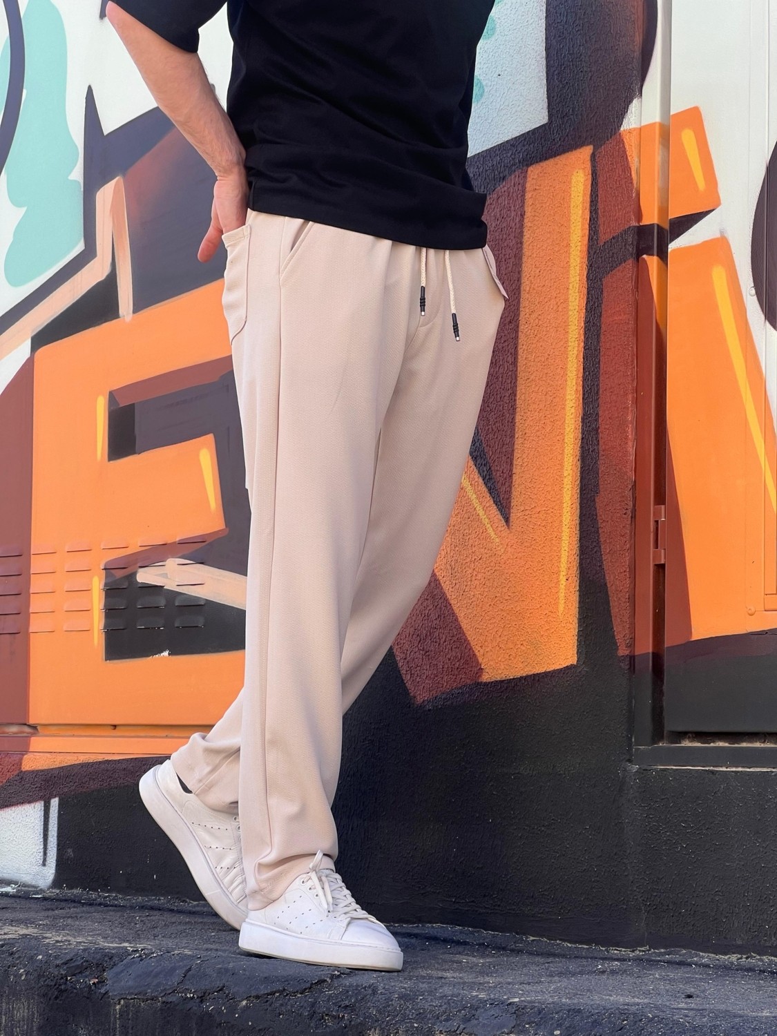 Elit Wear Yeni Sezon Rahat Kalıp Esnek Kumaş Beli Lastikli Baggy Jogger Pantolon görsel 8