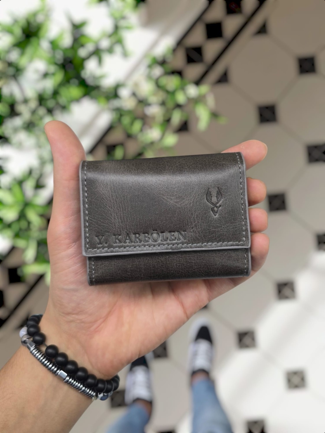 Visso Leather Visso 660 Deri Isme Özel Güçlü Mıknatıs Kilitli Akordeon Yelpaze Kartlık Cüzdan Erkek Kadın Çanta Kişiye Özel