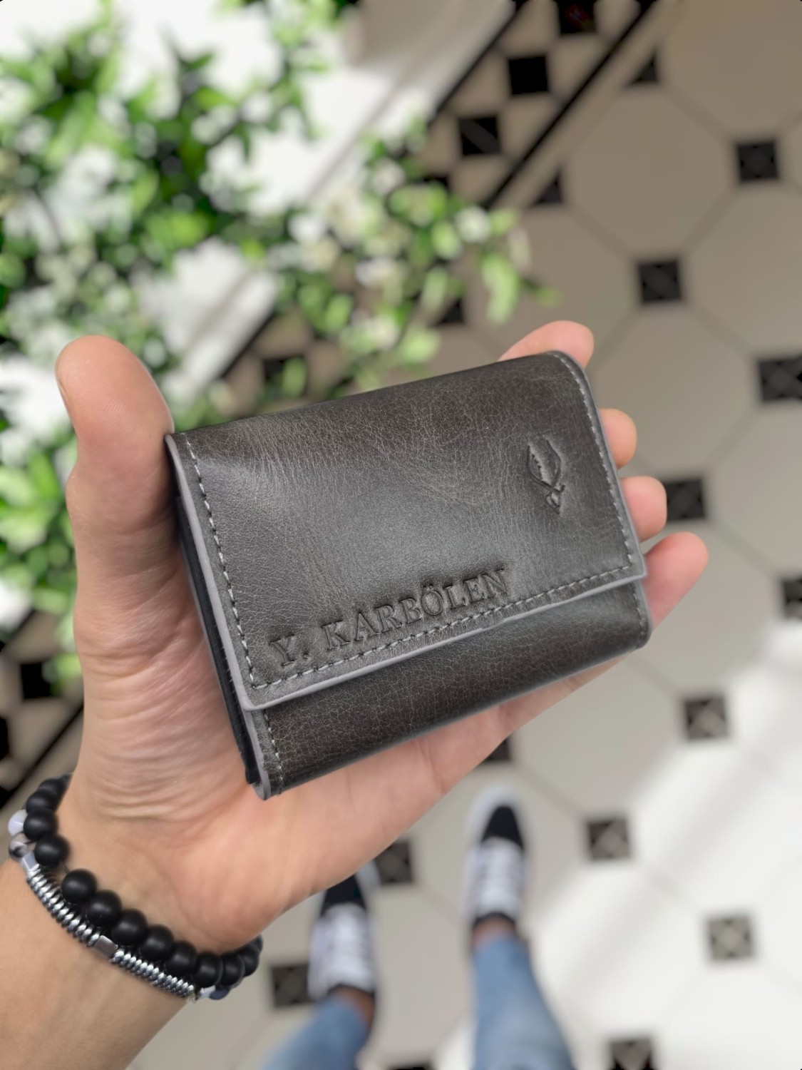Visso Leather Visso 660 Deri Isme Özel Güçlü Mıknatıs Kilitli Akordeon Yelpaze Kartlık Cüzdan Erkek Kadın Çanta Kişiye Özel görsel 2