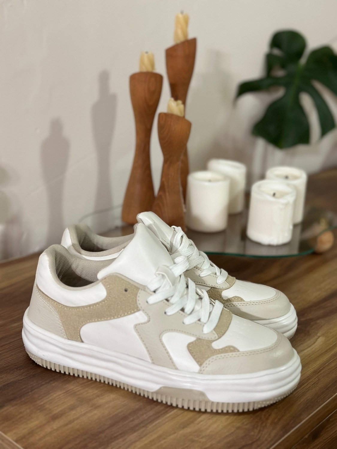 Bej Kadın Sneaker Günlük Ayakkabı