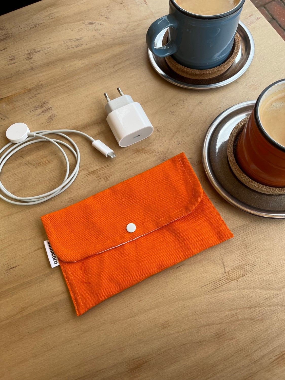 Sumicorn Design Soft Keten Yıkanabilir Çıtçıt Detaylı Ped Çantası, Mini Cüzdan,kartlık,çanta Içi Düzenleyici görsel 4