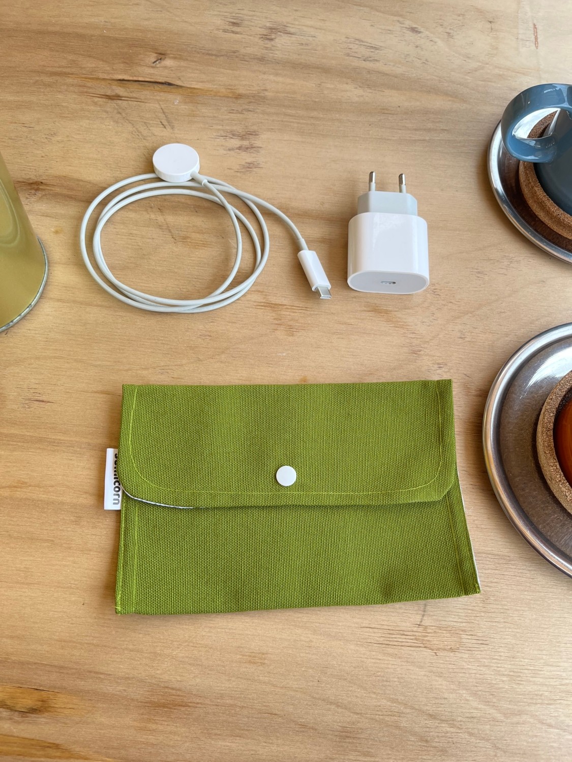 Sumicorn Design Soft Keten Yıkanabilir Çıtçıt Detaylı Ped Çantası, Mini Cüzdan,kartlık,çanta Içi Düzenleyici