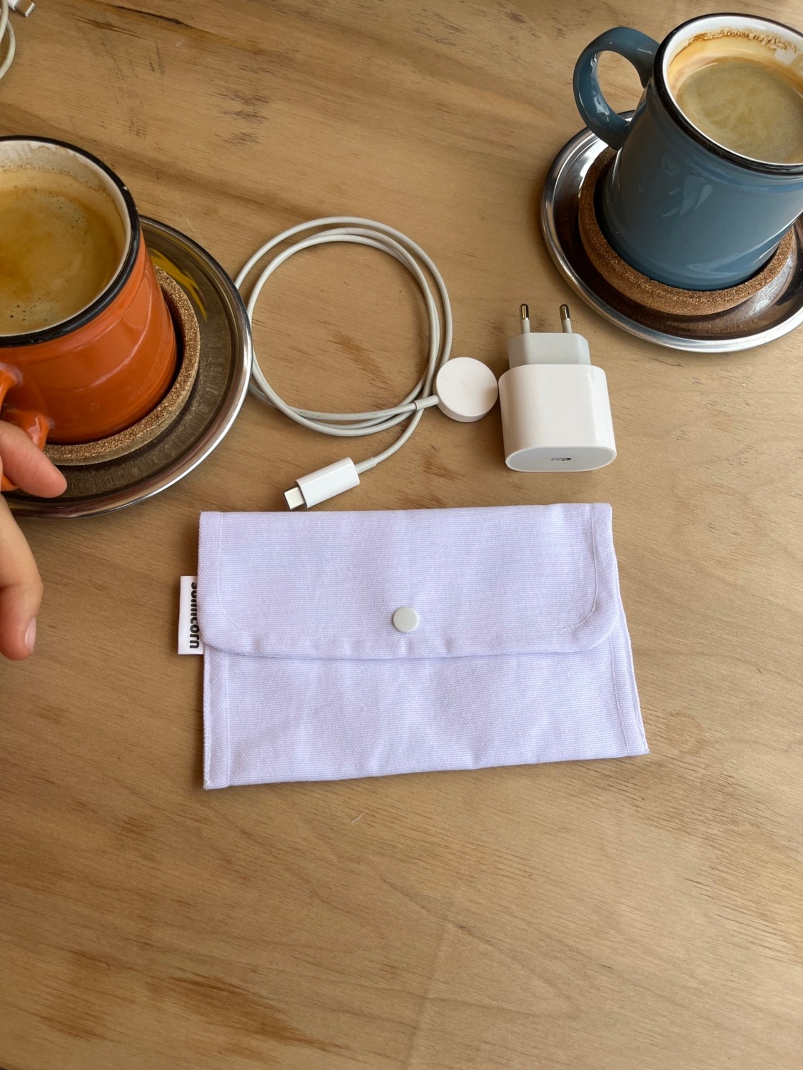Sumicorn Design Soft Keten Yıkanabilir Çıtçıt Detaylı Ped Çantası, Mini Cüzdan,kartlık,çanta Içi Düzenleyici
