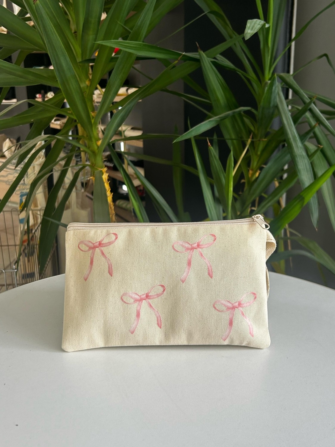 Bez Çanta Dünyası Pembe Kurdele Baskılı Hambez Clutch Çanta