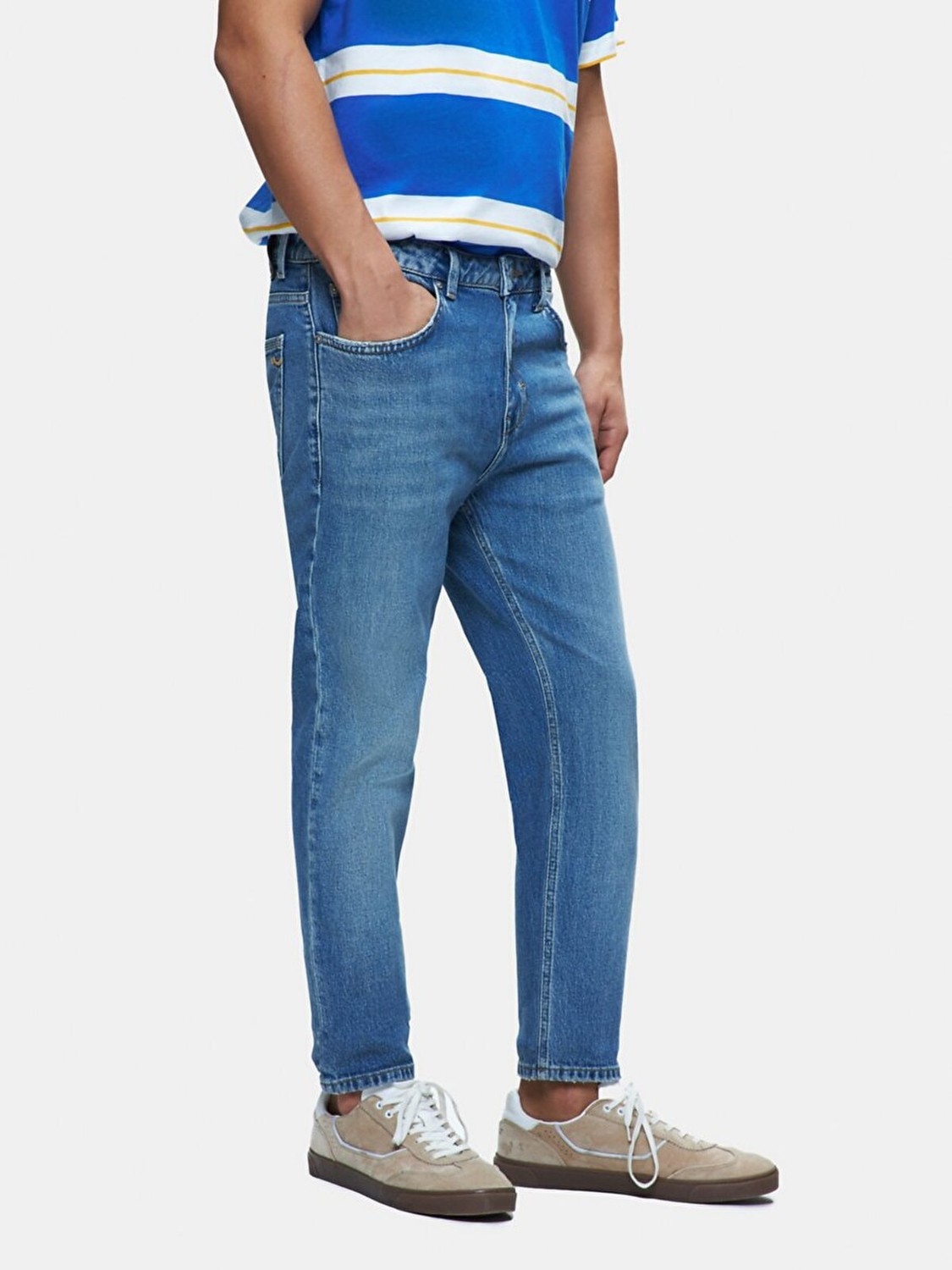LTB Erkek Alessıo Dar Paça Orta Bel Jean Pantolon görsel 4