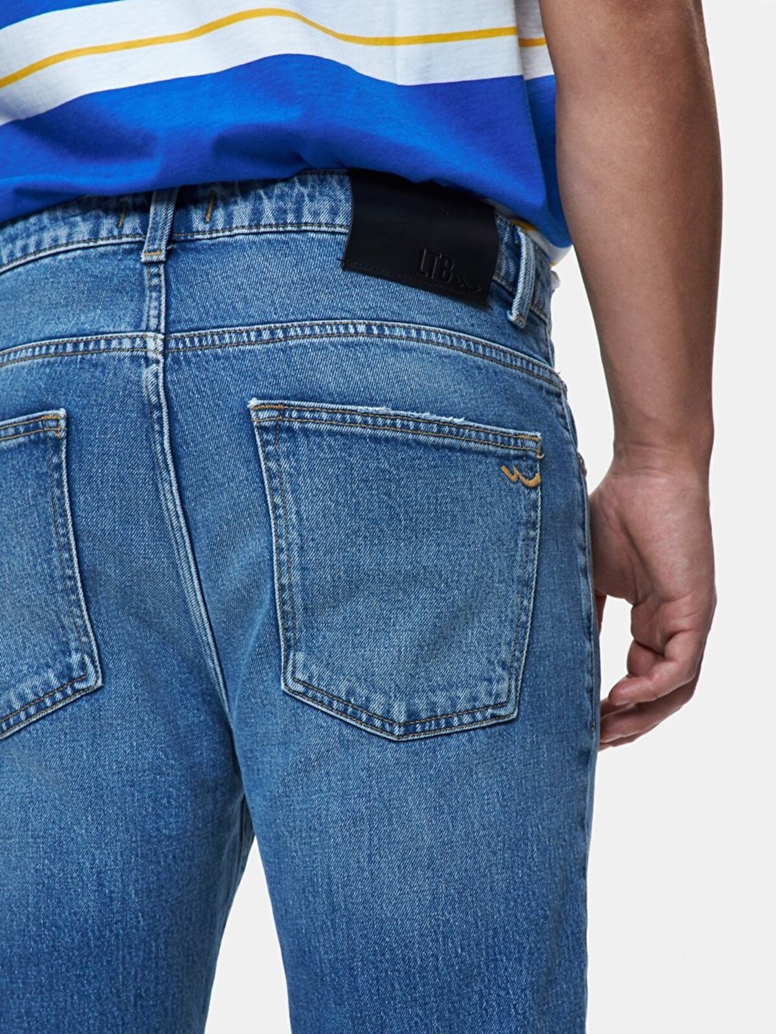 LTB Erkek Alessıo Dar Paça Orta Bel Jean Pantolon görsel 5