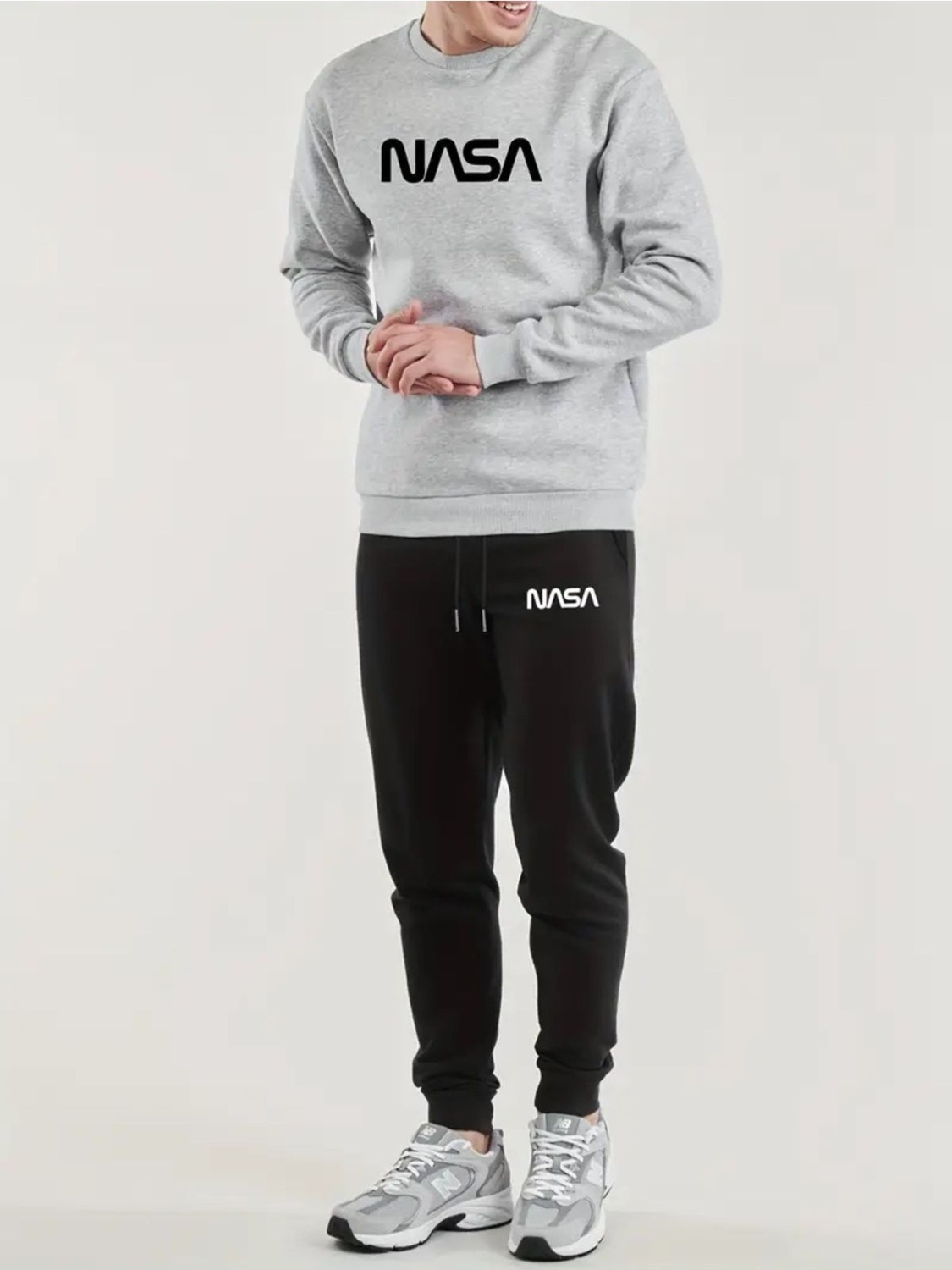 Yoho Sport Eşofman Takımı Nasa Baskılı Unisex Kışlık Kalın Pamuklu Sweatshirt ve Eşofman Altı 2' Li Set