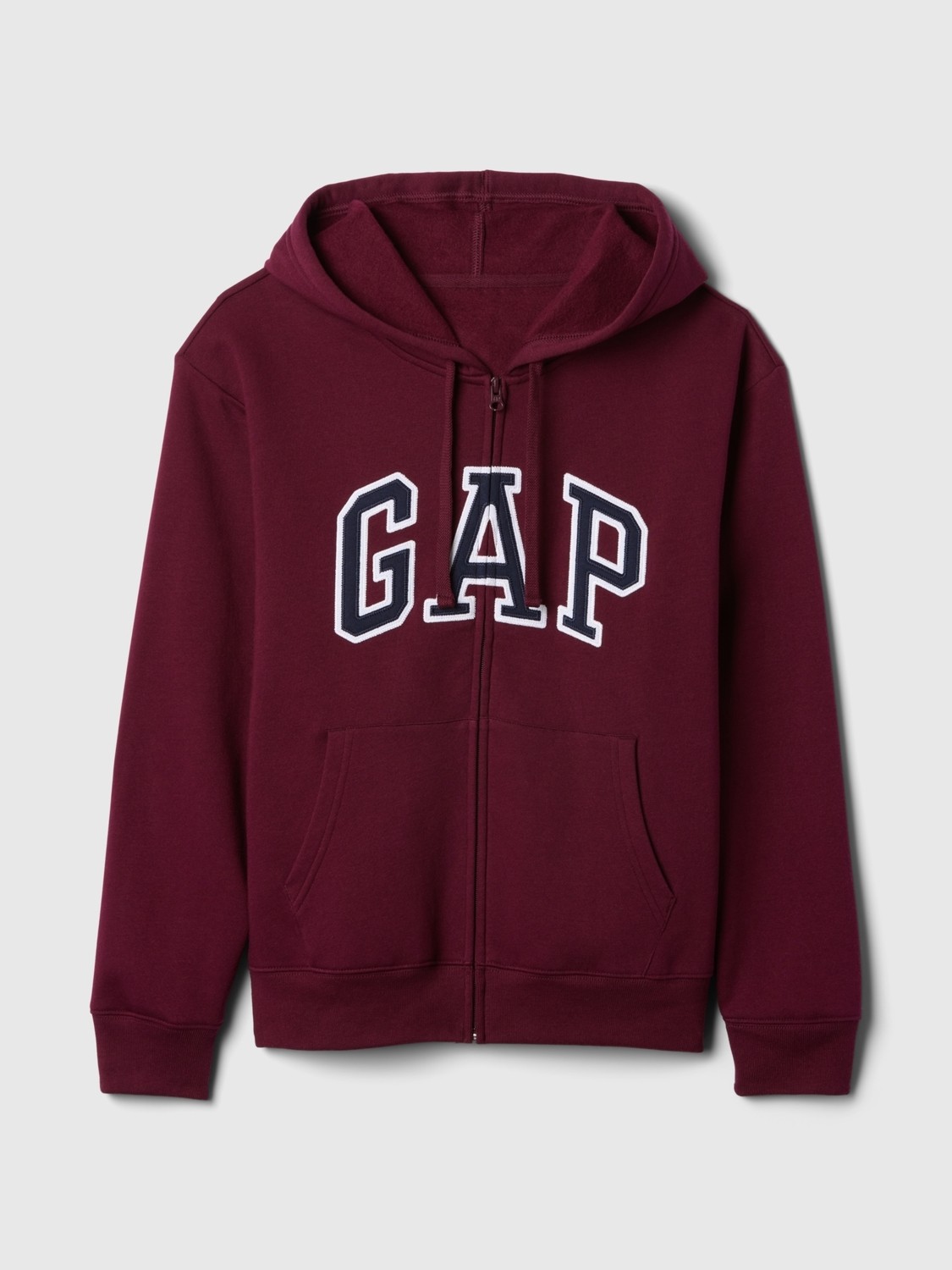Gap Kadın Bordo Gap Logo Fleece Fermuarlı Sweatshirt görsel 2