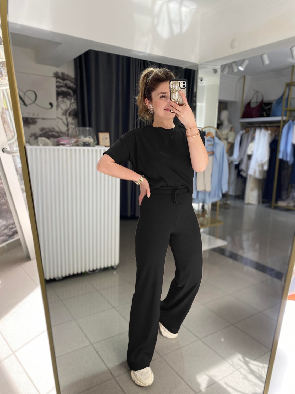 CMZ Collection Kadın Fitilli Kısa Kollu Takım