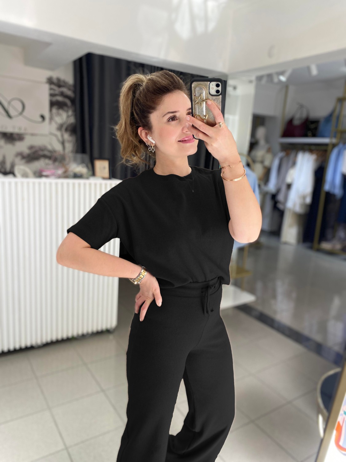 CMZ Collection Kadın Fitilli Kısa Kollu Takım görsel 2