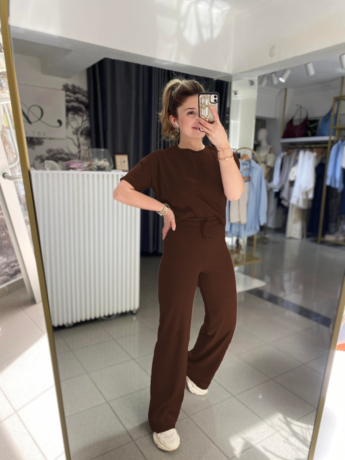 CMZ Collection Kadın Fitilli Kısa Kollu Takım görsel 3