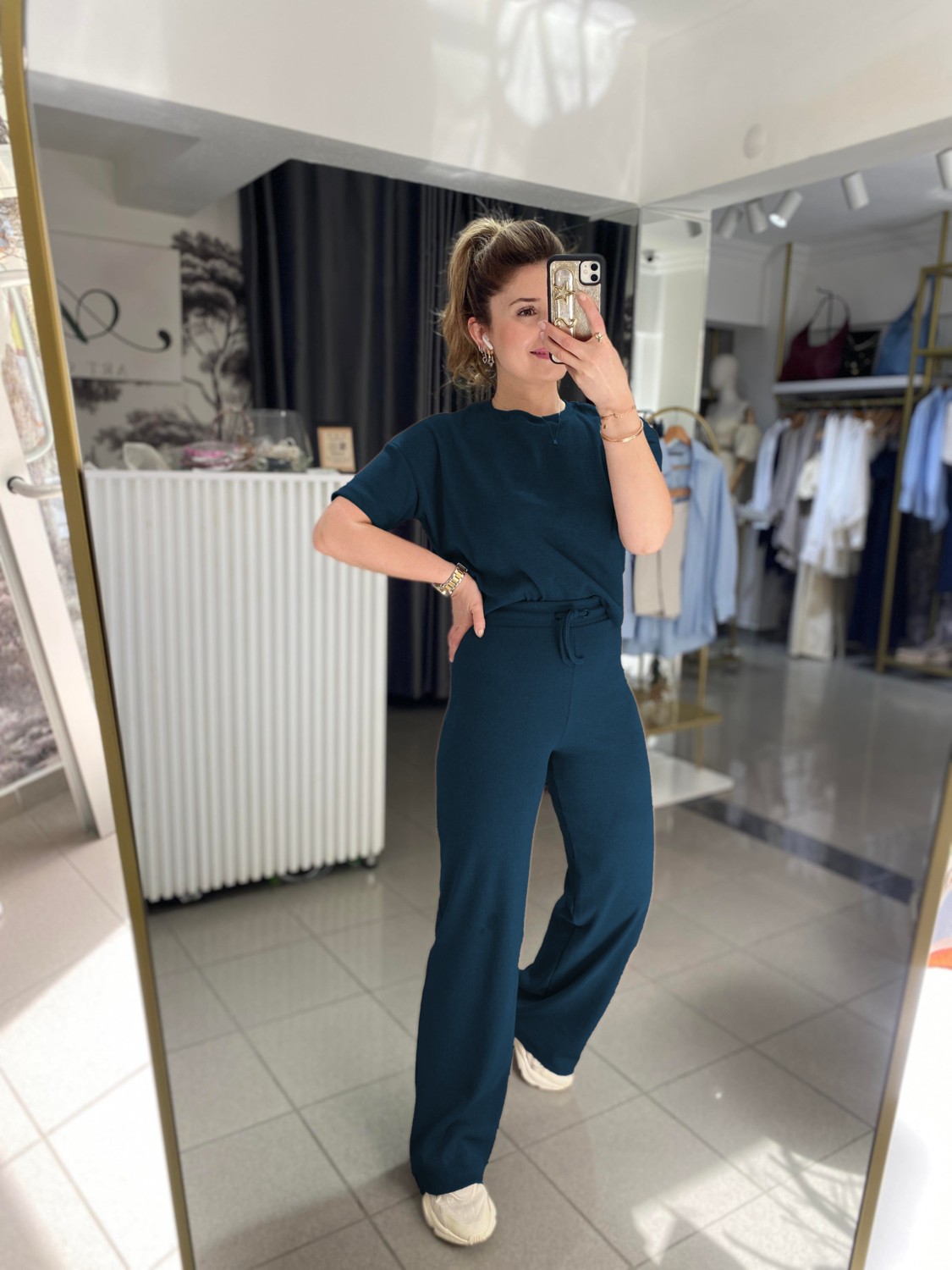 CMZ Collection Kadın Fitilli Kısa Kollu Takım görsel 5