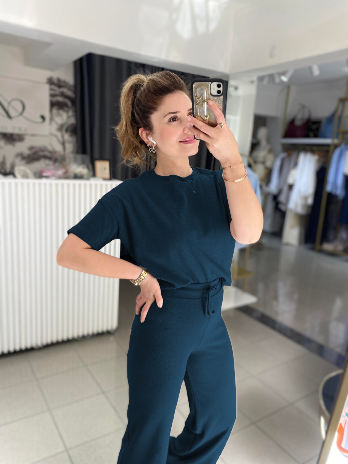 CMZ Collection Kadın Fitilli Kısa Kollu Takım görsel 6