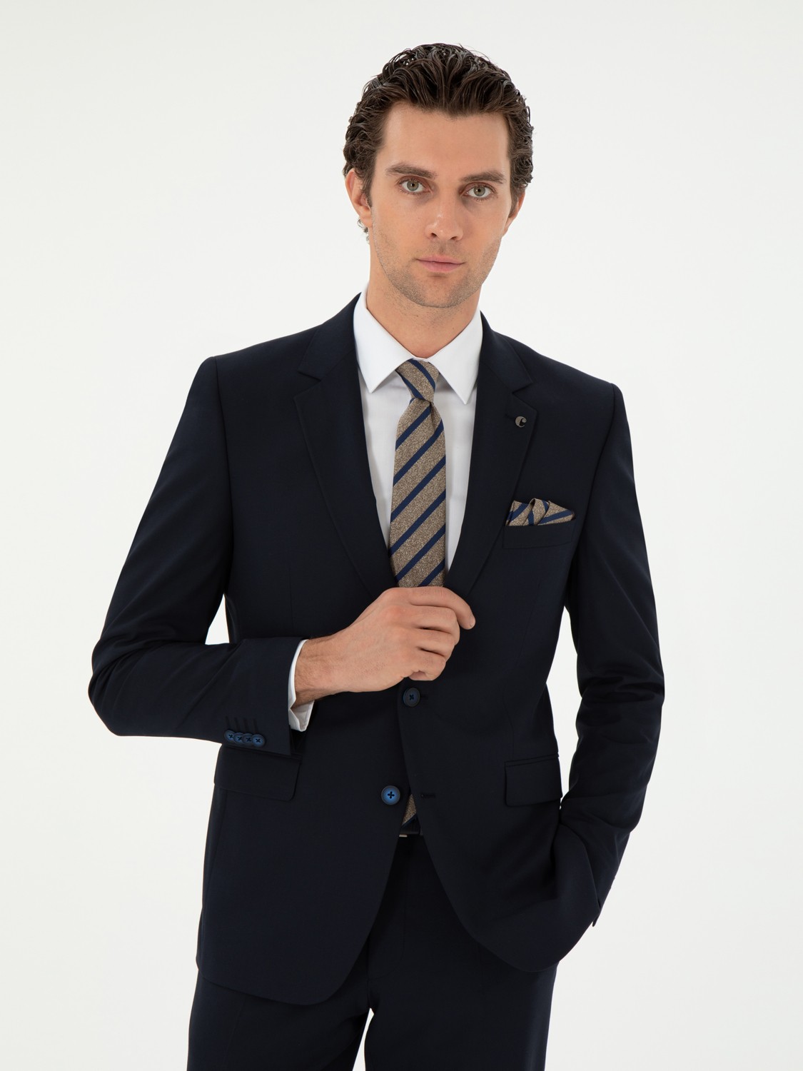 Cacharel Erkek Antrasit Slim Fit Klasik Takım Elbise 50310167-VR006 görsel 3