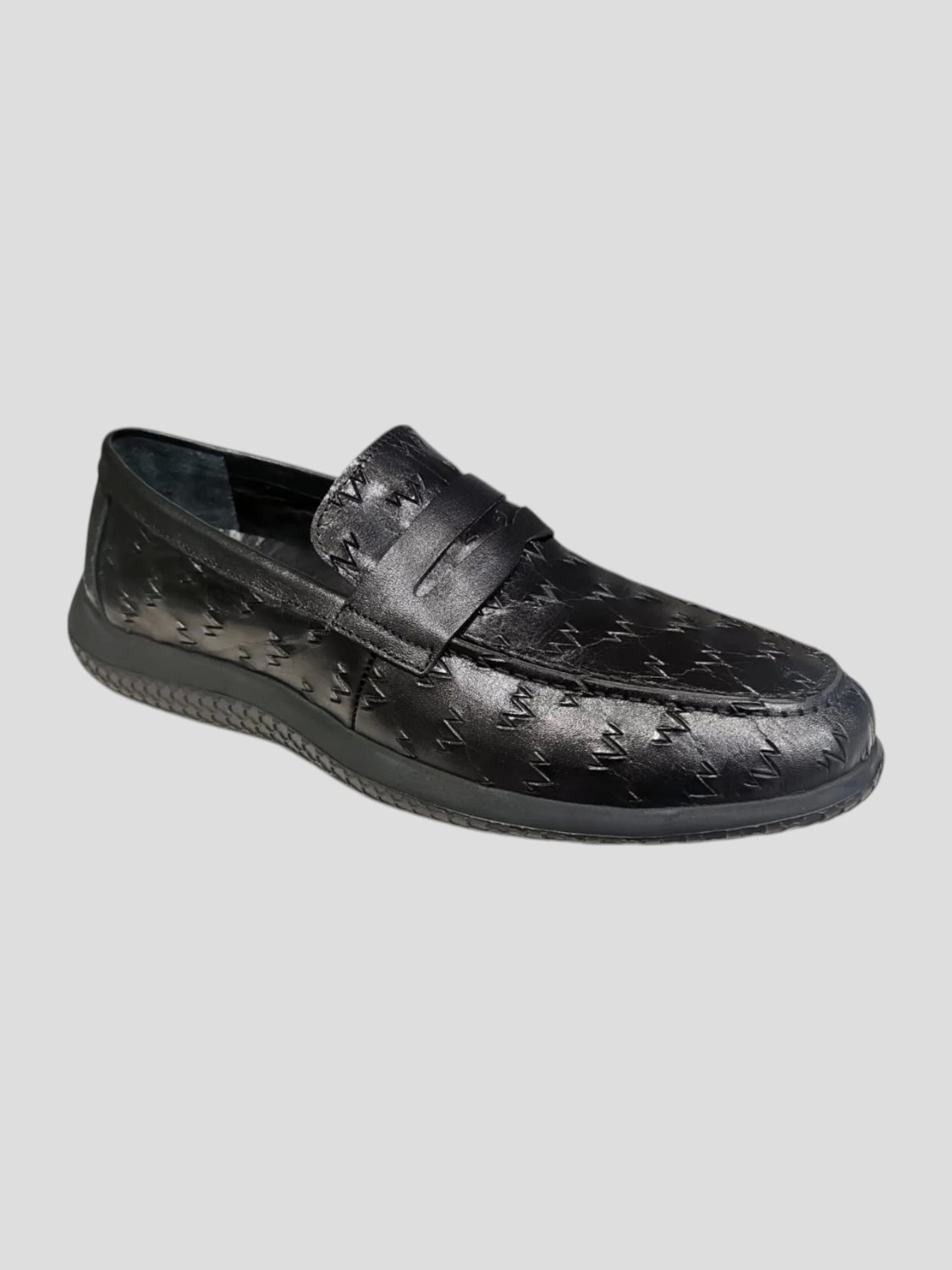Voyager M211-1 Erkek Deri Spor Taban Loafer Ayakkabı Siyah görsel 2